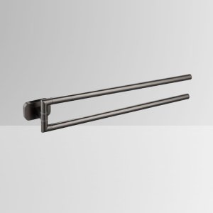 全銅碳灰色霧面轉動雙桿毛巾架 40cm 33216-E6